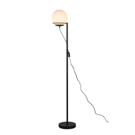 Sybil Modern Metal Base Glass Shade Floor Light Lamp Opal