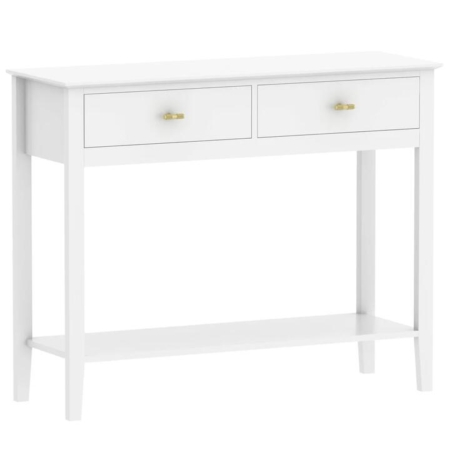 Arven Modern Wooden Hallway Console Hall Table 2-Drawers White