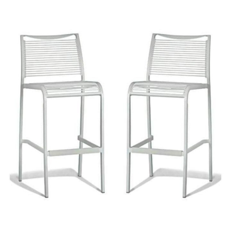 Set of 2 - Wanika Outdoor Bar Stool 75cm - White