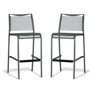 Set of 2 - Wanika Outdoor Bar Stool 75cm - Grey