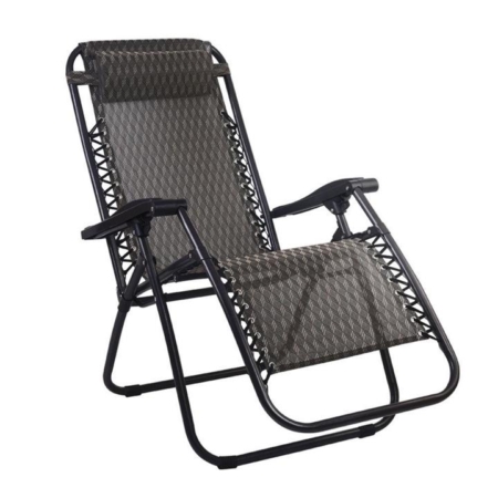 Zero Gravity Chairs Reclining Outdoor Furniture Sun Lounge Folding Camping Lounger Grey