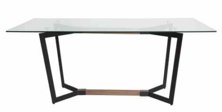 Shane Rectangular Dining Table - 180cm - Walnut/Matte Black