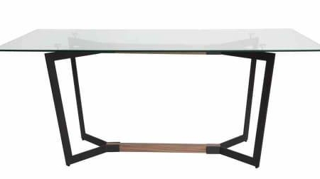 Shane Rectangular Dining Table - 180cm - Walnut/Matte Black