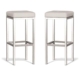 Set of 2 - Borgo Bar Stool 75cm - Polished Frame - Off White