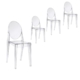 Set of 4 - Philippe Starck Replica Victoria Ghost Dining Chair - Clear