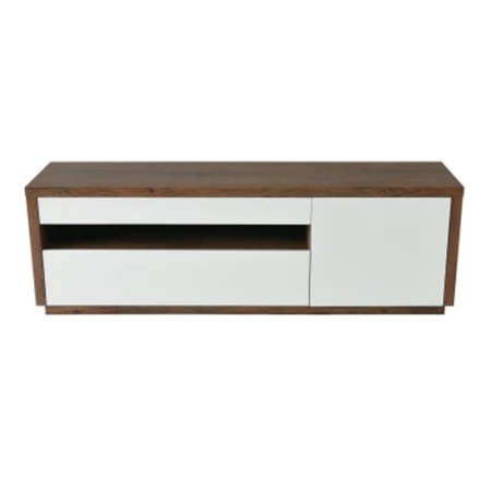 Queenie TV Stand Cabinet Entertainment Unit 1.68m - Antique Oak / High Gloss White