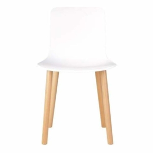 Set of 4 - Jasper Morrison Replica Hal Dining Chair Replica  - Natural Legs - White