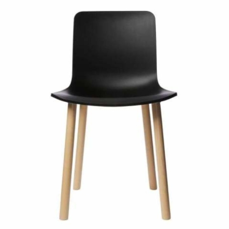 Set of 4 - Jasper Morrison Replica Hal Dining Chair Replica  - Natural Legs - Black