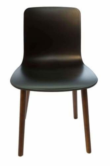 Set of 4 - Jasper Morrison Replica Hal Dining Chair Replica - Walnut  Legs - Black