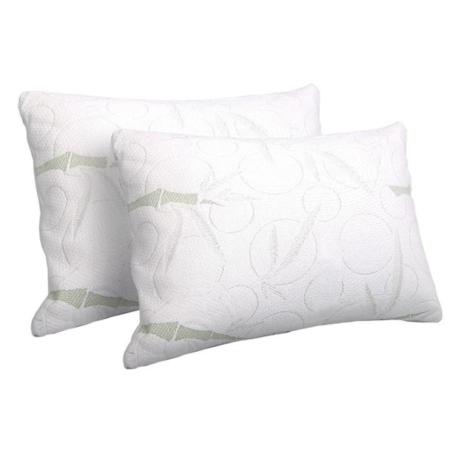 Bedding Set of 2 Bamboo Pillow with Memory Foam