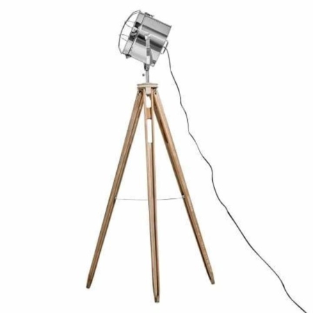 Xavier Classic Tripod Floor Lamp Natural/Chrome