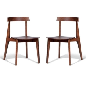 Set of 2 - Masa Ito Oriental Dining Chair - Walnut Timber Seat