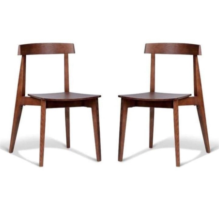 Set of 2 - Masa Ito Oriental Dining Chair - Walnut Timber Seat