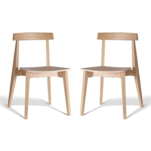 Set of 2 - Masa Ito Oriental Dining Chair - Natural Timber Seat