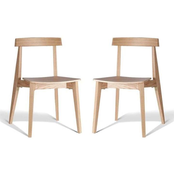 Set of 2 - Masa Ito Oriental Dining Chair - Natural Timber Seat