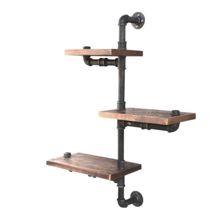 Display Shelves Bookshelf Pipe Shelf Rustic Industrial Floating Wall Shelves DIY Brackets