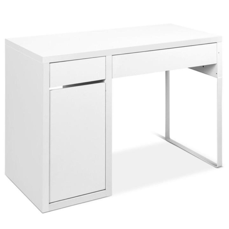 Metal Desk With Storage Cabinets - White