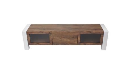 Kaitlyn TV Stand Cabinet Entertainment Unit 2m - Antique Oak / High Gloss White