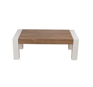 Megan Rectangular Wooden Coffee Table - Antique Oak / High Gloss White