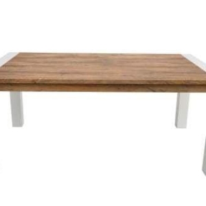 Irene Dining Table 1.8m -  Antique Oak / High Gloss White