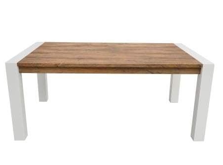 Irene Dining Table 1.8m -  Antique Oak / High Gloss White