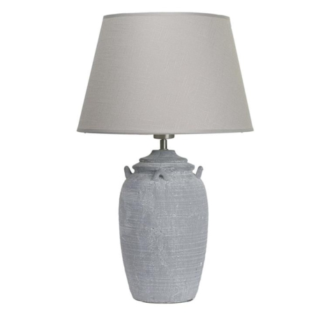 Dylan Antique Effect Ceramic Base Table Desk Lamp - Grey Shade