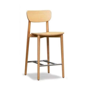 Nord Notodden Bar Stool 65cm - Natural Frame - Natural Timber Seat