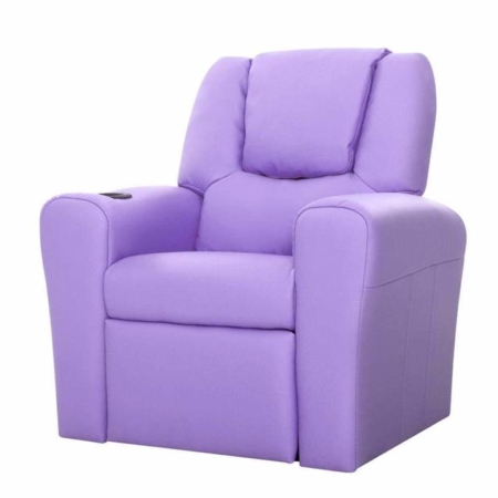 Kids Recliner Chair Purple PU Leather Sofa Lounge Couch Children Armchair