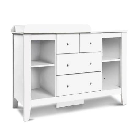 Baby Change Table Tall boy Drawers Dresser Chest Storage Cabinet White