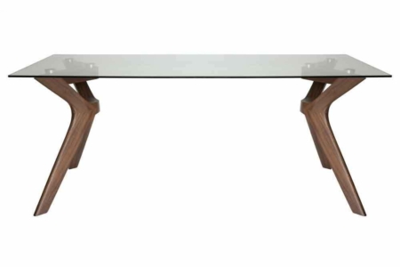 Cox Rectangular Glass Dining Table - 180cm - Walnut