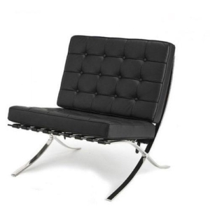 Mies Van Der Rohe Replica Barcelona Chair Premium  Leather - Black