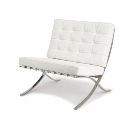 Mies Van Der Rohe Replica Barcelona Chair Premium  Leather - White