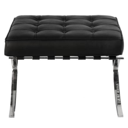 Mies Van Der Rohe Replica Barcelona Ottoman Premium  Leather - Black