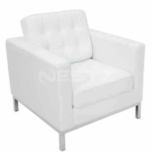 Florence Knoll Replica  Armchair Sofa Premium Leather - White