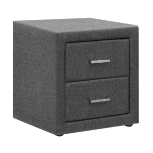 Fabric Bedside Table - Grey