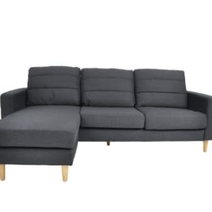 Issey L Chaise Modular 3-Seater Sofa & Ottoman - Onyx Black