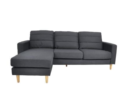 Issey L Chaise Modular 3-Seater Sofa & Ottoman - Onyx Black