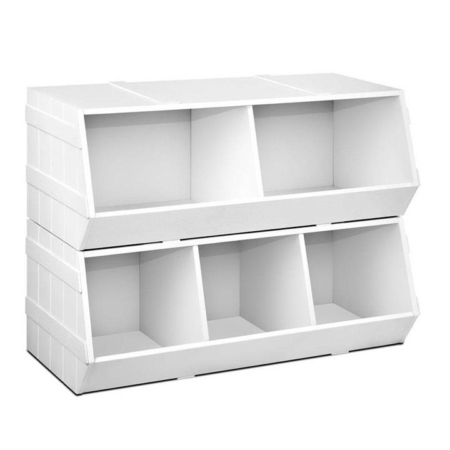 Kids Toy Box Stackable Bookshelf Storage Organiser Bookcase Shelf