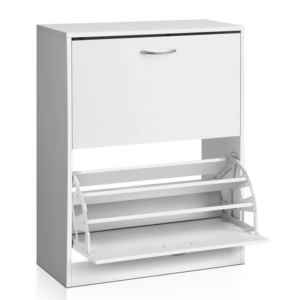 2 Door Shoe Cabinet - White