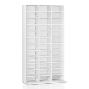 Adjustable Book Storage Shelf Rack Unit - White