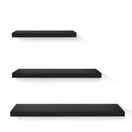 3 Piece Floating Wall Shelves - Black