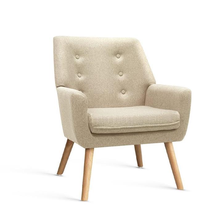 Fabric Dining Armchair - Beige