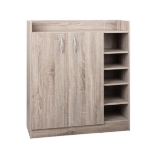 2 Doors Shoe Cabinet Storage Cupboard - Wood