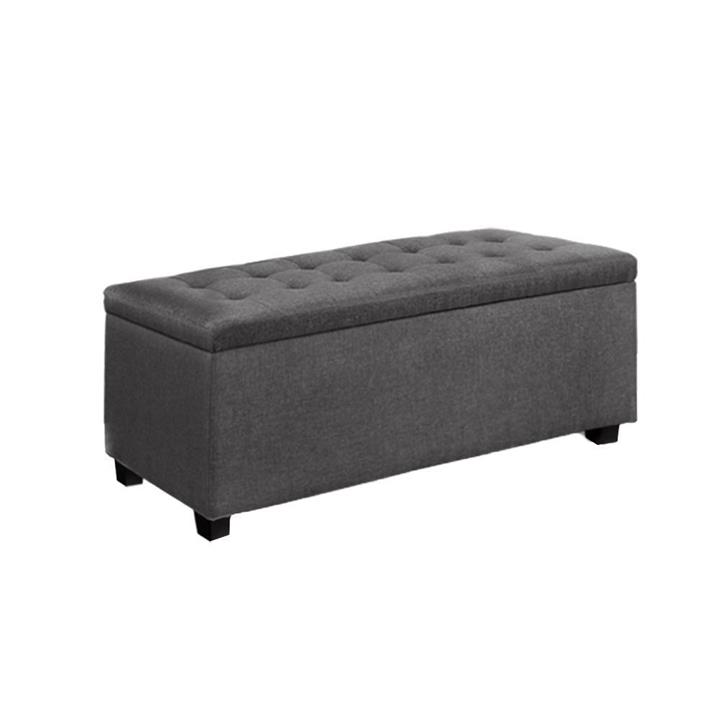 Large Fabric Storage Ottoman - Grey