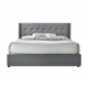 Sigurd Winged Headboard Gas Lift Storage Bed Frame - King - Light Grey