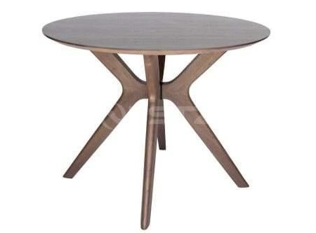 Lyn Round Wood Dining Table - 100cm - Walnut