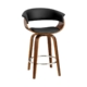 Swivel PU Leather Bar Stool - Wood and Black