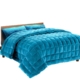 Bedding Faux Mink Quilt Comforter Duvet Doona Winter Throw Blanket Teal Queen