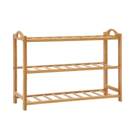 3 Tiers Bamboo Shoe Rack Storage Organiser Wooden Shelf Stand Shelves