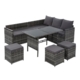 Outdoor Furniture Dining Setting Sofa Set Lounge Wicker 9 Seater Mixed Grey